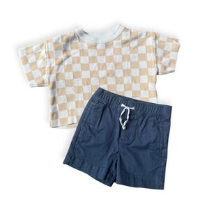 Forever French/Janie & Jack Baby Boy Bundle Knit Sweater/Navy Shorts 6-12months